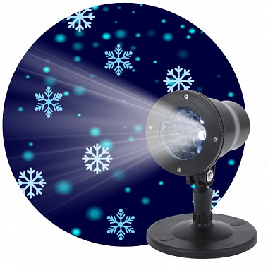 Проектор LED Снежинки мультирежим холодный свет 220V, IP44 (8/280) Б0041645