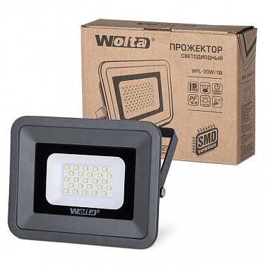 Прожектор светодиодный WOLTA WFL-20W/06 20Вт 5700К IP65 серый