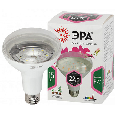 Лампа для растений светодиодная Е27 15Вт полного спектра ЭРА Б0039173