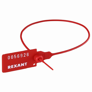 Пломба пластиковая номерная 320мм красная (упак/50шт) Rexant