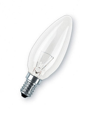 Лампа накаливания Е14 25Вт 230В свеча прозр. D35мм Osram