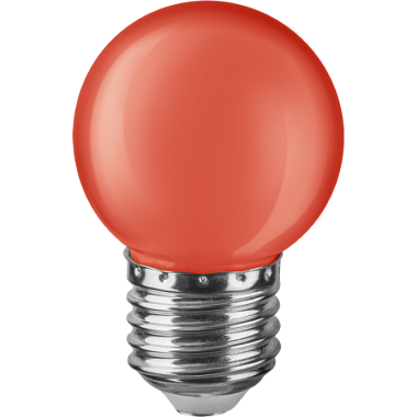 Лампа светодиодная Е27   1Вт 220-240В шар красный Navigator 71 827
