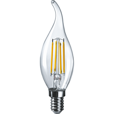 Лампа светодиодная Е14  4Вт 2700К 220-240В филамент свеча на ветру Navigator 71 308