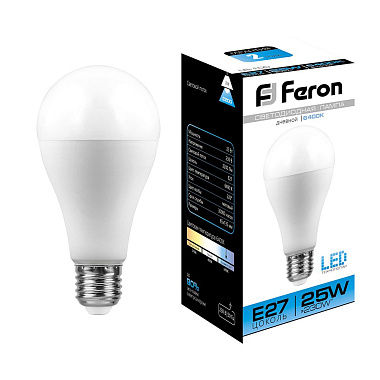 Лампа светодиодная Е27  25Вт 6400К 230В шар LB-100 Feron