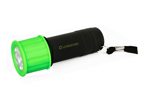 Фонарь Ultraflash Active 3XR03 светофор, зеленый с черным, 9 LED, пластик, блистер