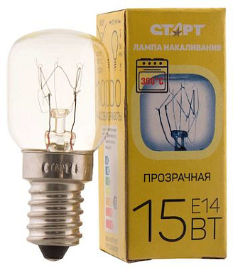 Лампа накаливания Е14 15Вт 220В для духовых шкафов СТАРТ OVEN