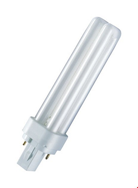 Лампа люминесцентная DULUX D 18W/21-840 G24d-2 4000К холодный белый цвет Osram