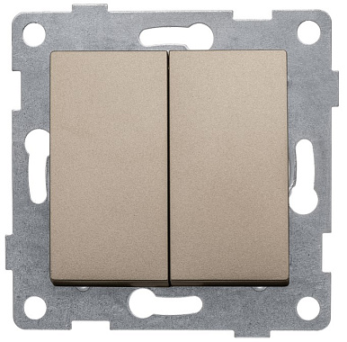 Выключатель 2 СП 10А проходной механизм Gusi Electric Ugra шампань