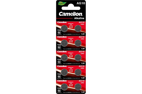 Элемент питания для часов G10 BL-10 Mercury Free (AG10-BP10(0%Hg), LR54, LR1130 12818 Camelion (в шт.)
