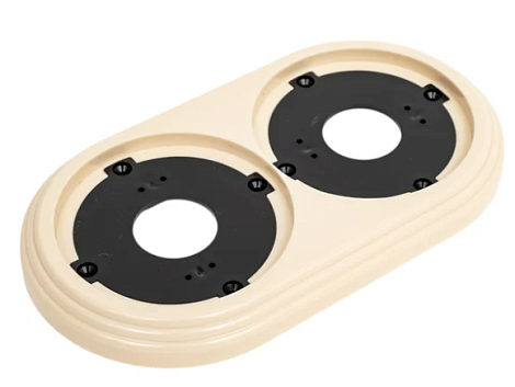 Рамка 2-постовая пластиковая МезонинЪ Усадьба слоновая кость