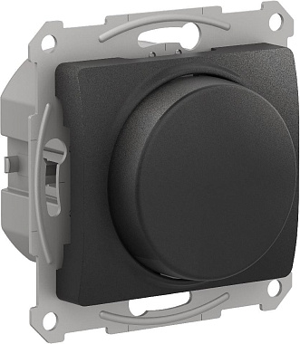 Светорегулятор 1 СП 400Вт пов-наж. (диммер) LED RC механизм SE Glossa антрацит