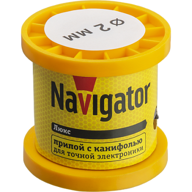 Припой с канифолью ПОС-61, катушка, 2 мм, 100 гр Navigator 93 084