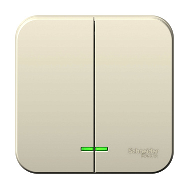 Выключатель 2 ОП  6А с подсв. SE Blanca молочный