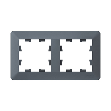 Рамка 2-постовая SE AtlasDesign Air грифель/дымчатый черный