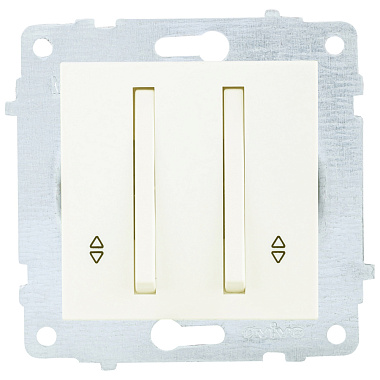 Выключатель 2 СП 10А проходной узкая клавиша механизм Ovivo крем