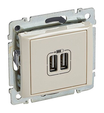 Розетка 1 СП USB А+А 2,4А механизм Legrand Valena слоновая кость