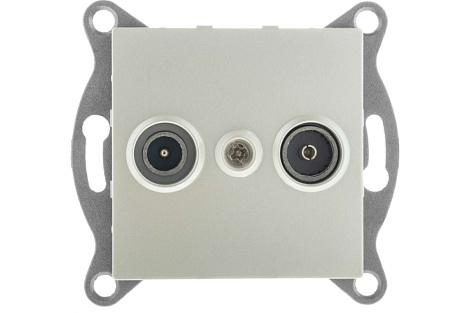 Розетка 1 СП TV+SAT механизм Gusi Electric Ugra жемчуг