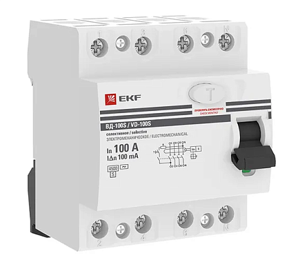 УЗО 4P 100А 100мА AC эл-мех ВД-100 EKF PROxima