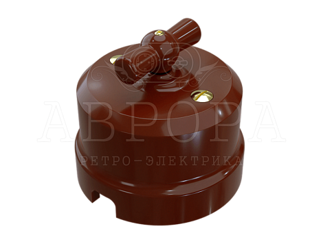 Выключатель 2-кл. (4 положения) МезонинЪ Аврора коричневый
