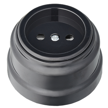 Розетка 1 ОП 16А Bylectrica Ретро черный