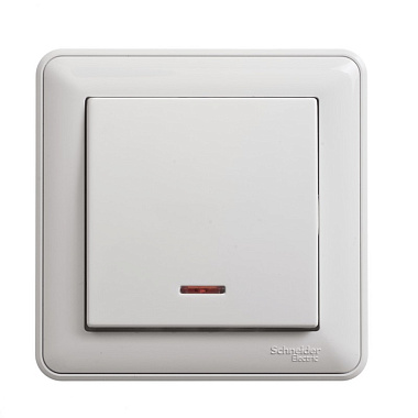 Выключатель 1 СП 16АХ с подсв. SE W59 белый