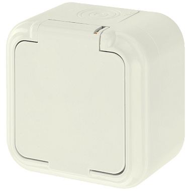 Розетка 1 ОП IP54 16А с крышкой Bylectrica Пралеска Аква бежевый