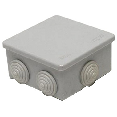 Коробка расп. ОП  68х68х50мм IP55 6 вводов Рувинил серый