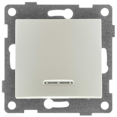 Выключатель 1 СП 10А с подсв. механизм Gusi Electric Bravo жемчуг