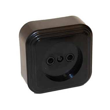 Розетка 1 ОП 16А БелТИЗ Элект Викинг черный