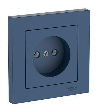 Розетка 1 СП 16А безвинт. зажим SE AtlasDesign аквамарин