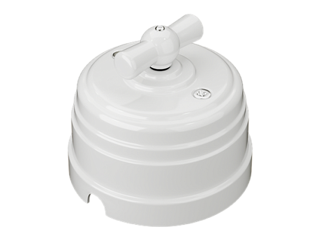 Выключатель 1-кл. проходной пластиковый МезонинЪ Усадьба белый