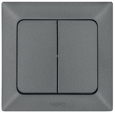 Выключатель 2 СП 10А Ne-ad Aras графит