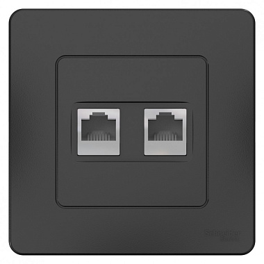 Розетка 1 СП комп. RJ45 кат.5e + телеф.RJ11 SE Blanca антрацит