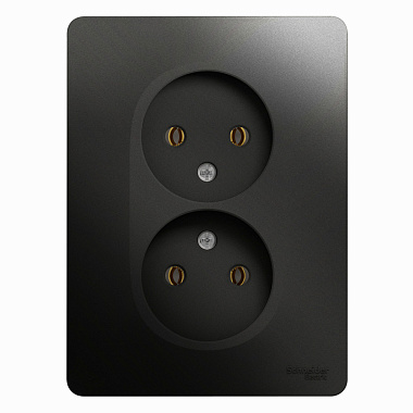 Розетка 2 СП 16А SE Glossa антрацит