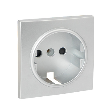 Лицевая панель евророзетки 1-местной с з/шт EKF Валенсия сталь