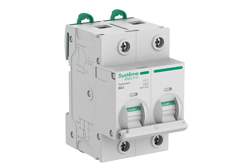 Автоматический выключатель 2P  63A (B) 10kA АВ 400В 27мм SE Systeme9