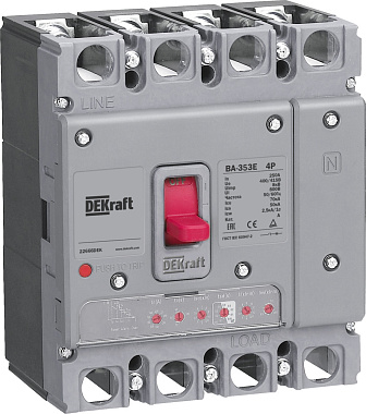 Выключатель автоматический 4P 250А 70кА с электрон. расц. ВА-353E DEKraft