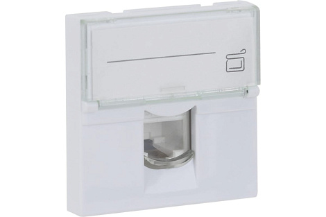 Розетка модульная компьютерная RJ-45 45х45мм Рувинил белый