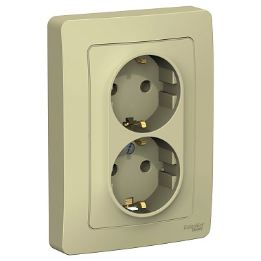 Розетка с заземлением 2 СП 16А SE Blanca бежевый