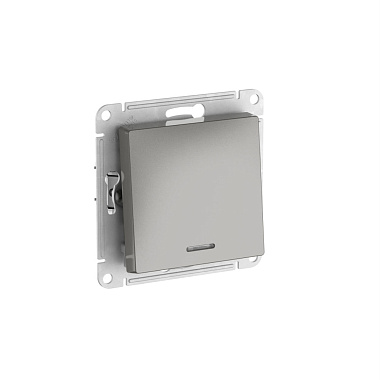 Выключатель 1 СП 10АХ с подсв. сх.1а механизм безвинт. зажим SE AtlasDesign сталь