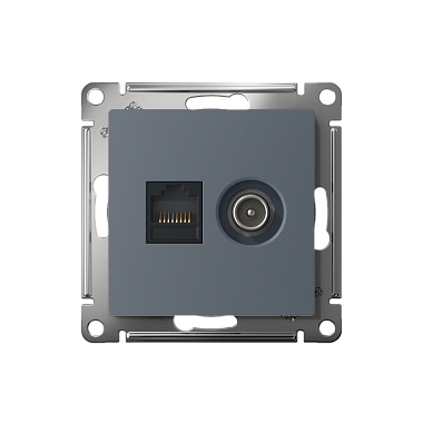 Розетка 1 СП TV+комп.RJ45 кат.5е механизм SE AtlasDesign грифель