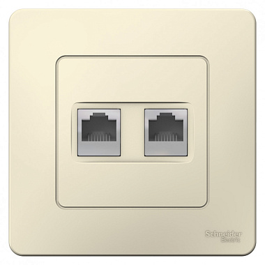 Розетка 1 СП комп. RJ45 кат.5e + телеф.RJ11 SE Blanca молочный