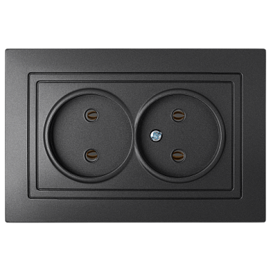 Розетка 2 СП 16А Bylectrica Уют графит