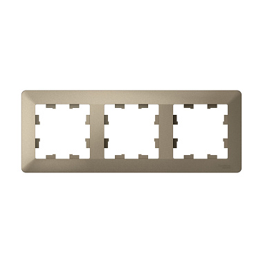 Рамка 3-постовая SE AtlasDesign Air шампань/дымчатый черный