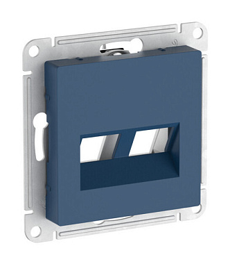 Лицевая панель розетки 2-местной для функций типа Keystone SE Atlasdesign аквамарин