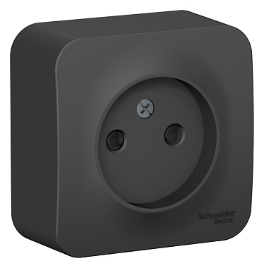 Розетка 1 ОП 16А с з/шт (изол.пл.) SE Blanca антрацит