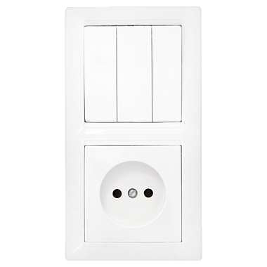 Блок комб. СП (3кл + 1роз) Bylectrica Стиль белый