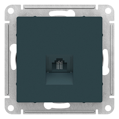 Розетка 1 СП телефонная RJ11 механизм SE AtlasDesign изумруд