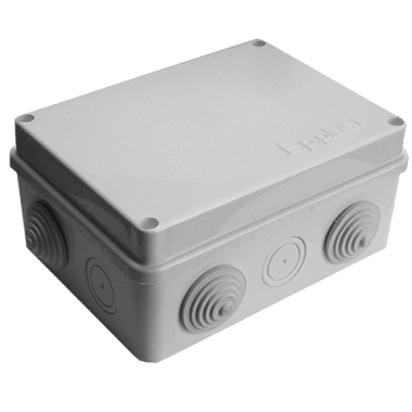 Коробка расп. ОП 150х150х70мм IP54 10 вводов (6 гермовводов) крышка на винтах серый E.p.plast
