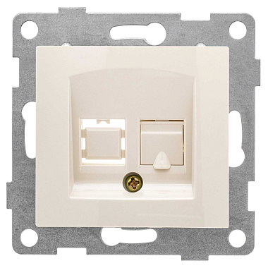 Розетка 1 СП комп. RJ45 кат.5е механизм Gusi Electric Bravo бежевый